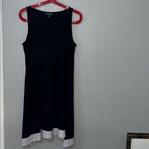Lauren Ralph Lauren Navy Blue Georgette Swing Dress Size 10
